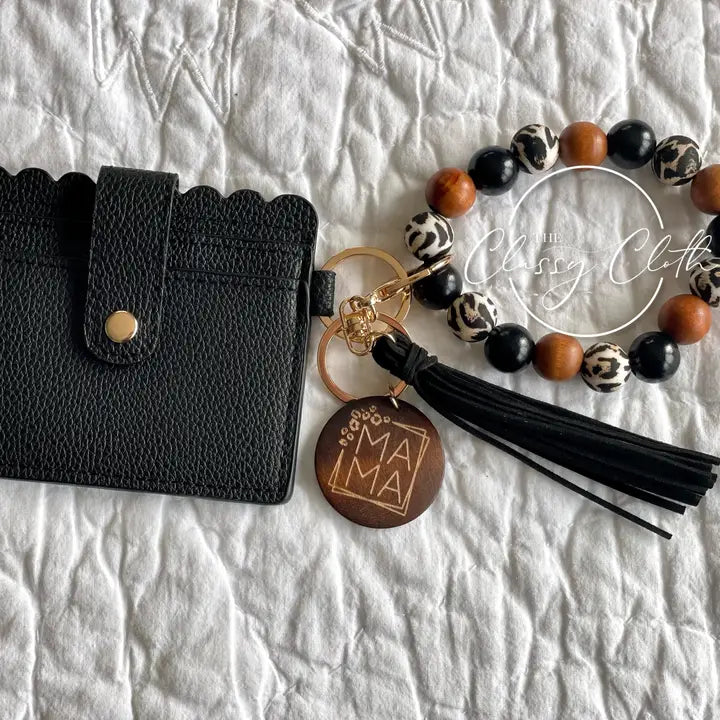 Mama Wristlet Keychain Wallet