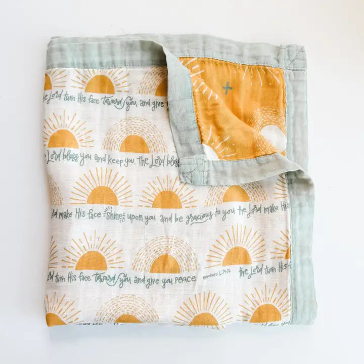 The Blessing Luxury Double Sided Muslin Catholic Blanket