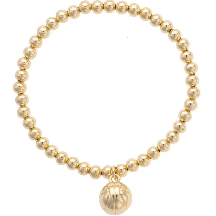 Basketball Ball Bead Stretch Bracelet