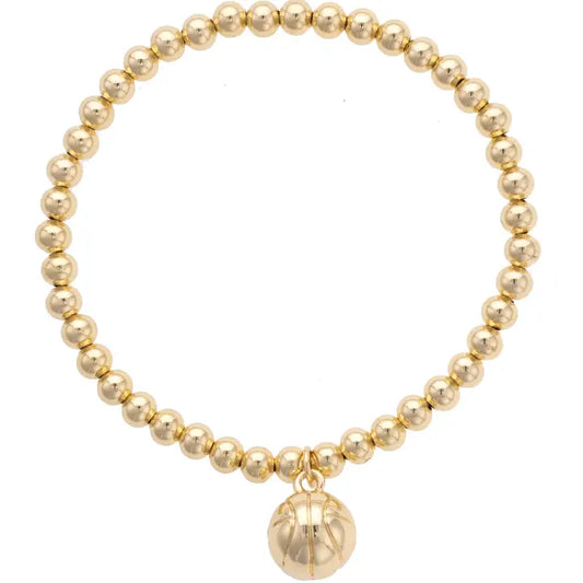 Basketball Ball Bead Stretch Bracelet