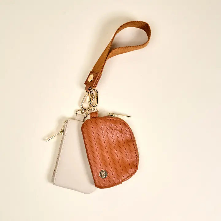 Dynamic Duo Pouch Wristlet–Brown