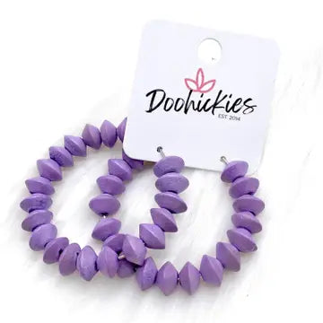 1.5" Isabella Wood Beaded Hoops -Summer Earrings