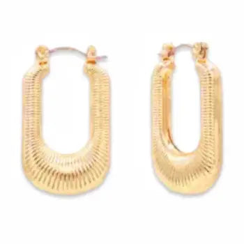 Gold Rounded Rectangle Hoop