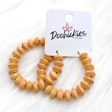 1.5" Isabella Wood Beaded Hoops -Summer Earrings