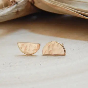 Half Circle Stud Earrings (Gold)