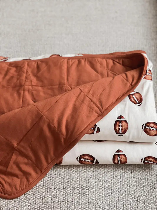 Football Quilted Bamboo Blanket