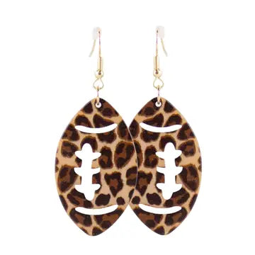 Leopard Football Earrings