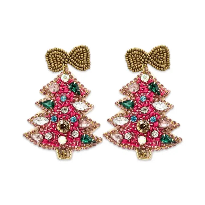 Beaded Christmas Earrings