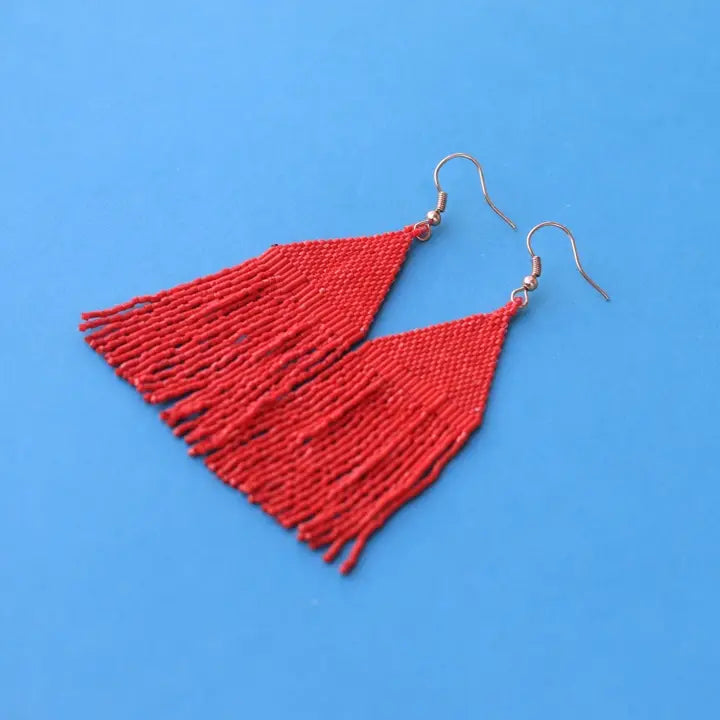 Beaded Fringe Earrings
