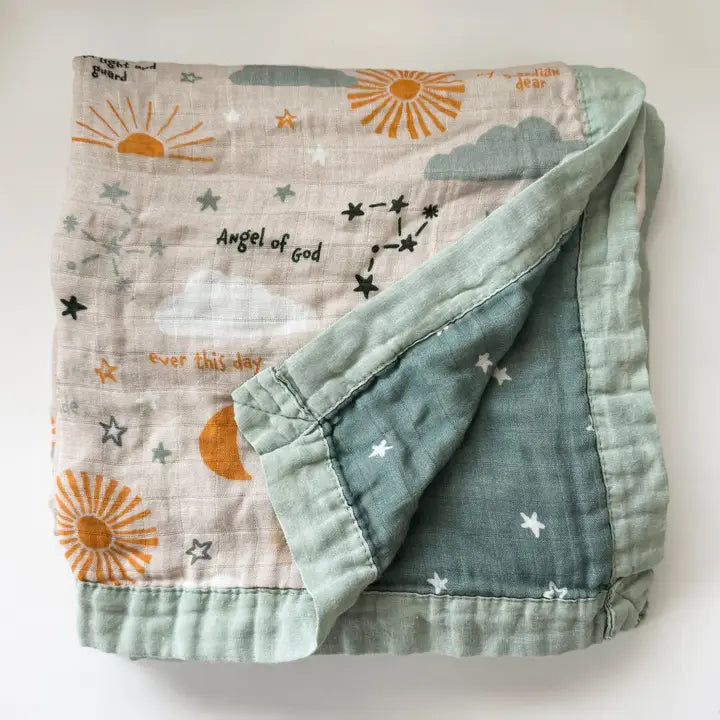 Guardian Angel Luxury Double Sided Muslin Blanket