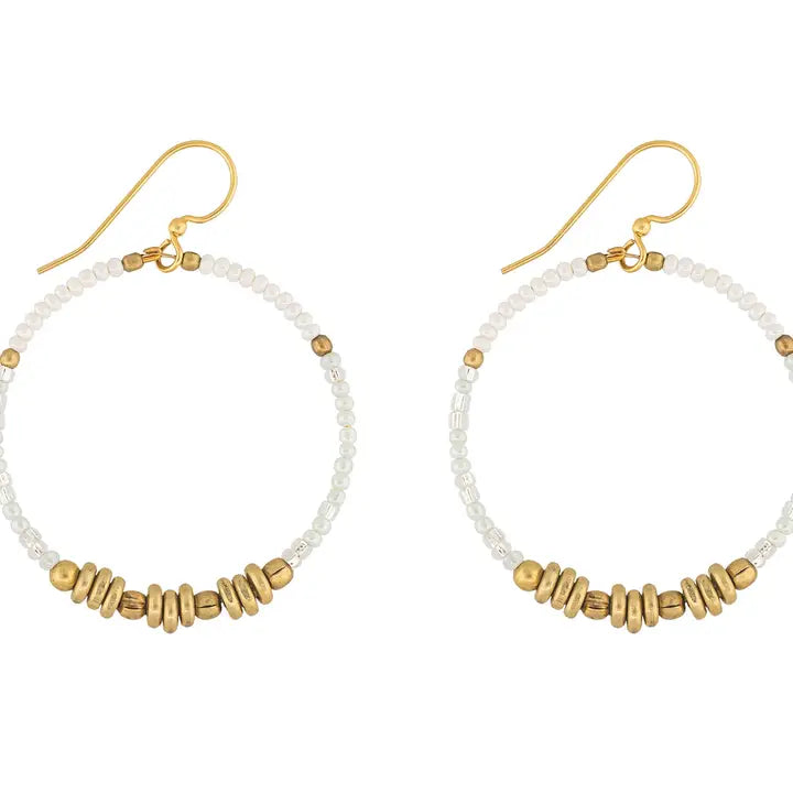 Colorblocked Brass Hoop Earrings