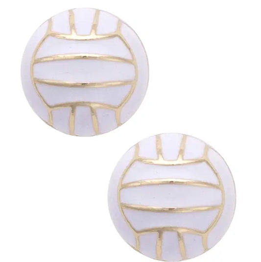 Volleyball Enamel Stud Earrings
