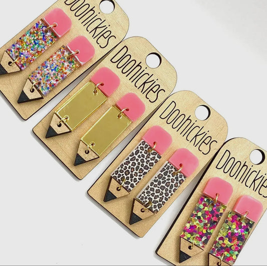 Pencil Dangle Earrings