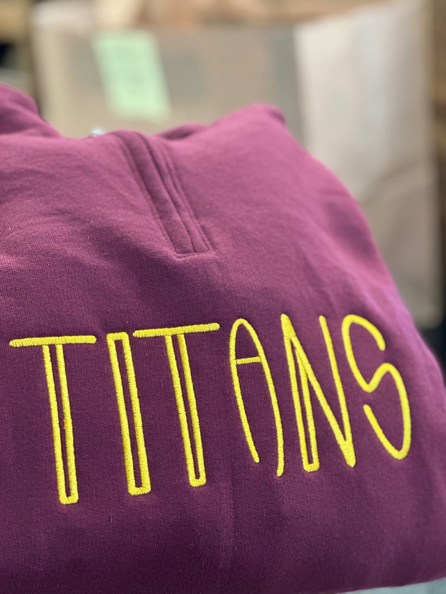 Embroidered Bubblegum Font 1/4 Zip