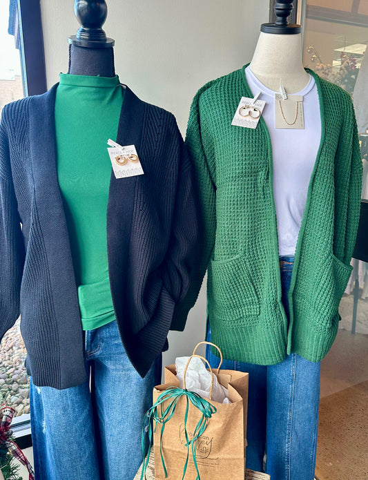 Eyelet Open Cardigan