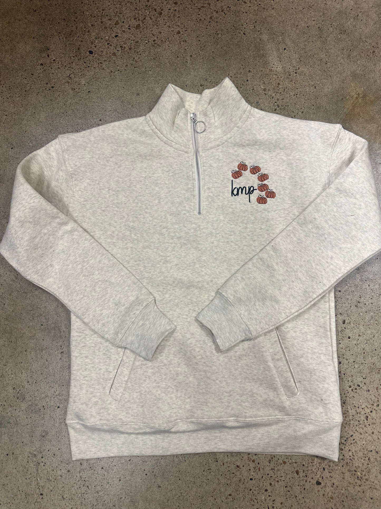 Pumpkin monogram 1/4 zip