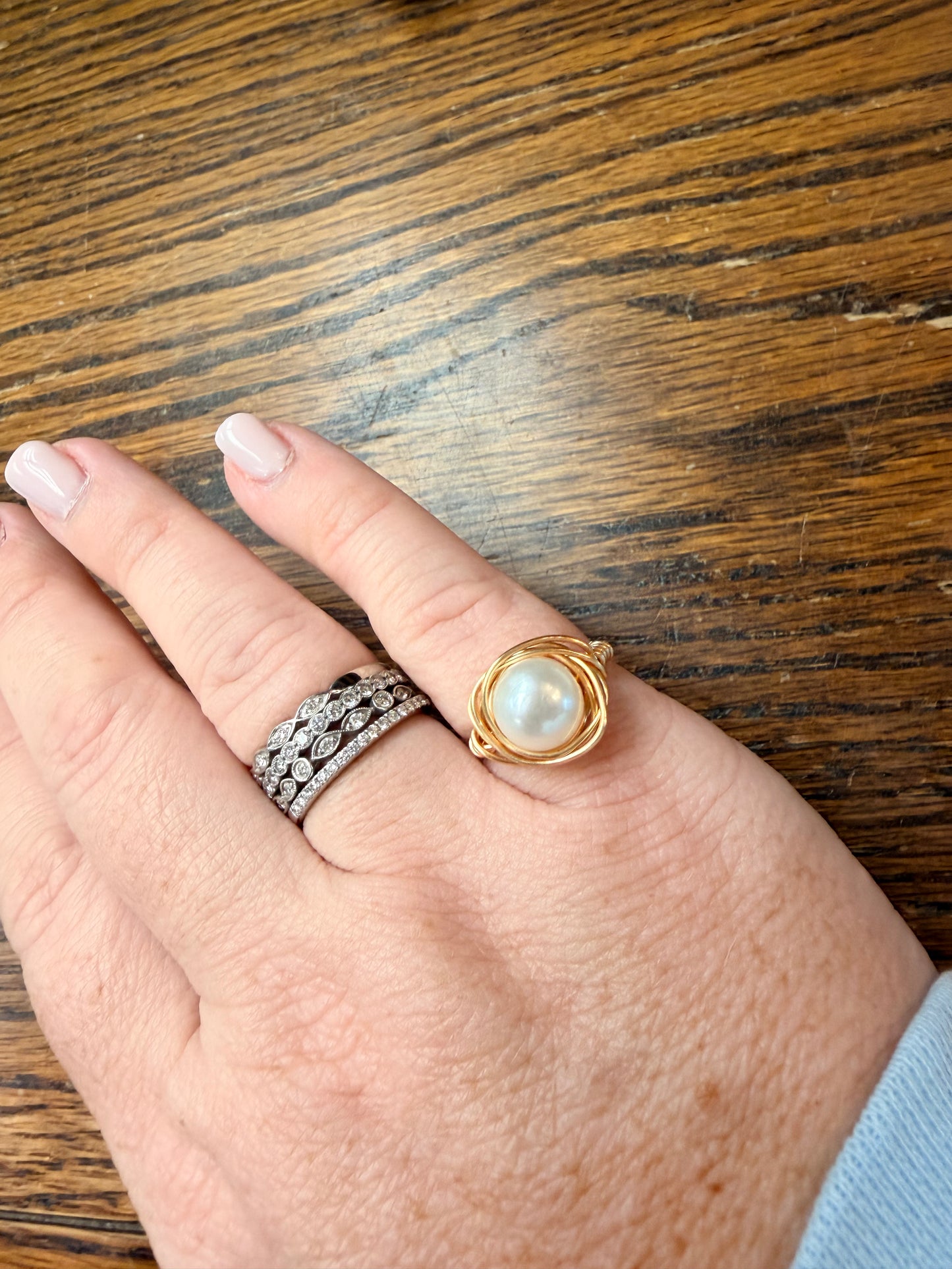 Nested Pearl Ring