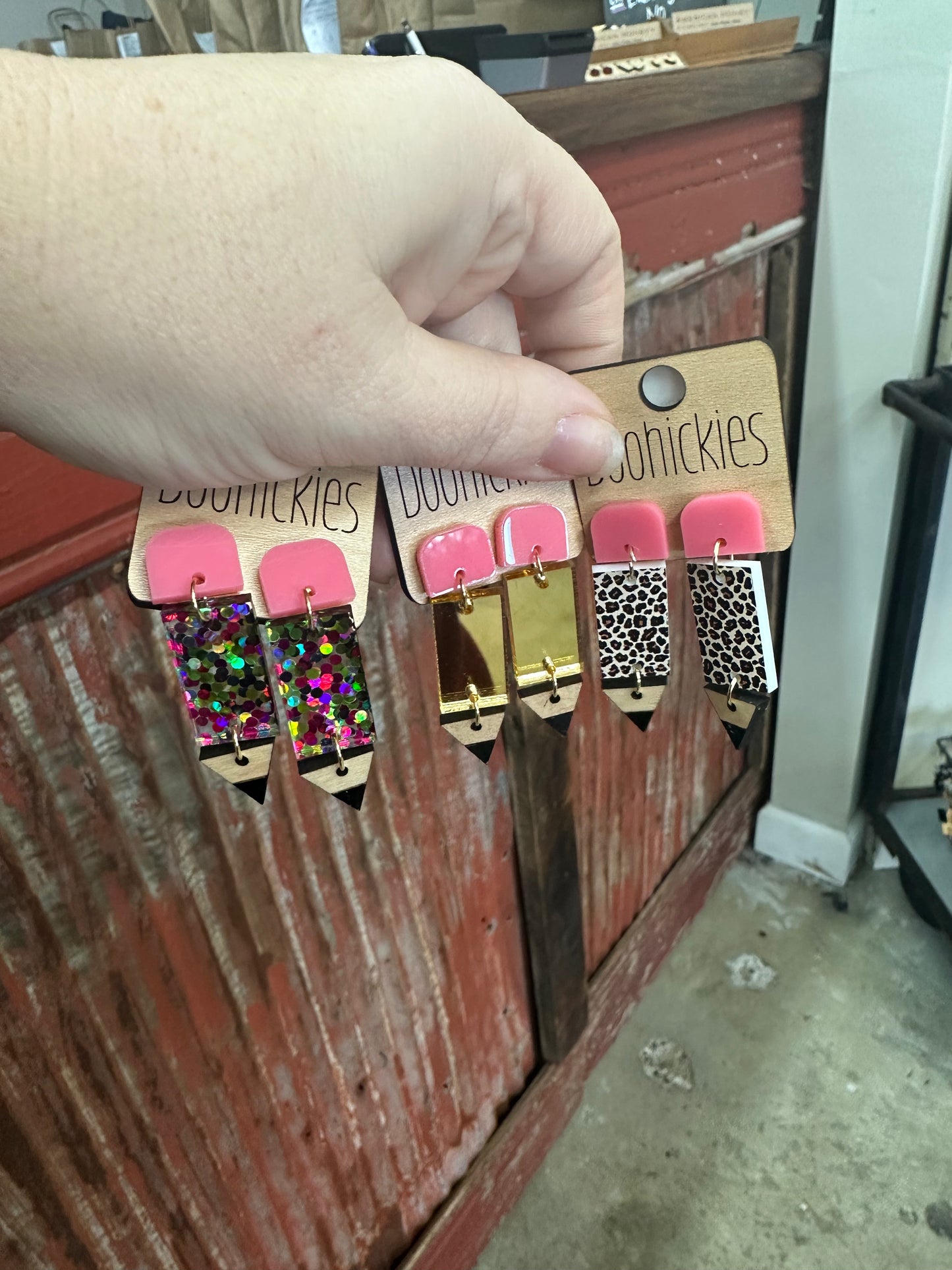 Pencil Dangle Earrings