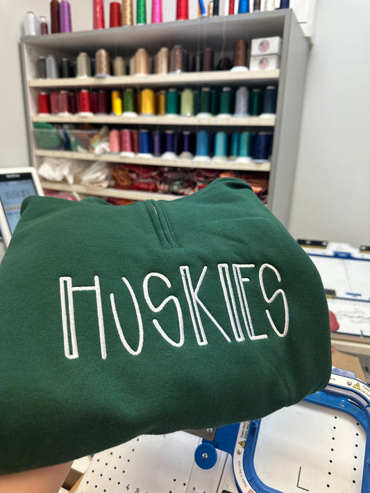 Embroidered Bubblegum Font 1/4 Zip