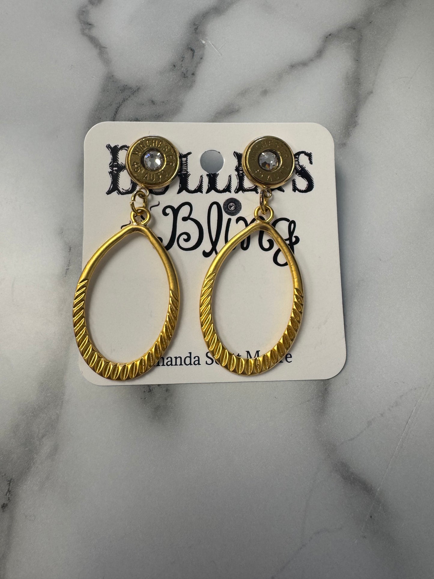 Bullets to Bling Dangle Earrings