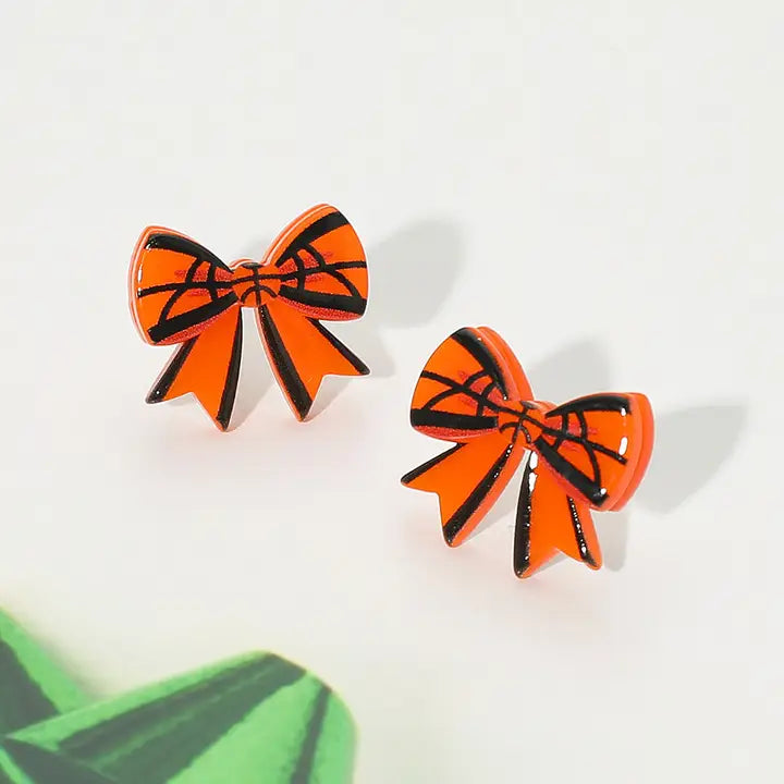 Resin Sports Bow Earrings