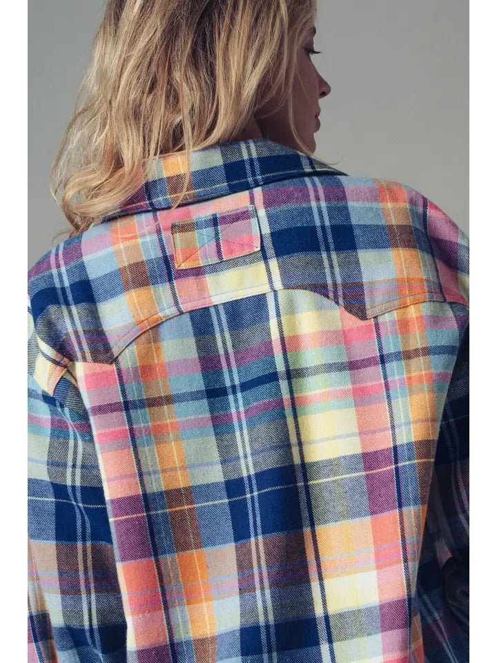 Plaid Snap Front Western Shirt