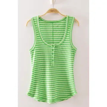 Striped Button Down Tank Top