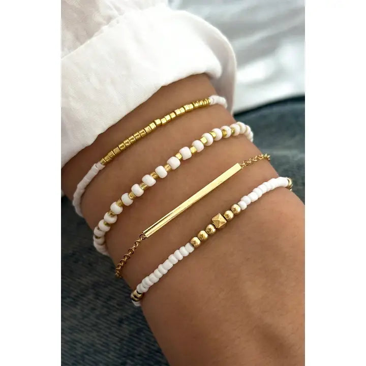 Tiny Beaded Multi Layer Bracelet Set