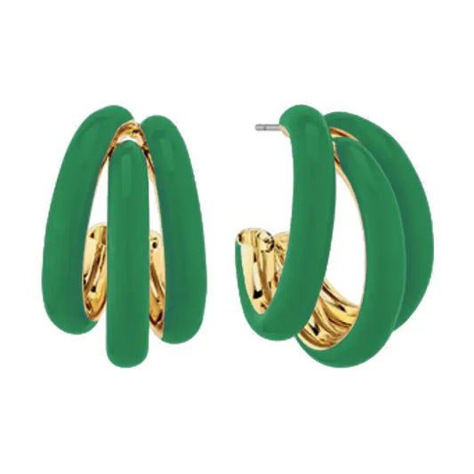 Petite Colored Tri-Hoop Earrings