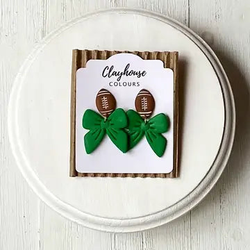 Football & Bow Earrings