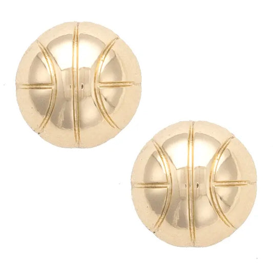 Gold Basketball Stud Earrings
