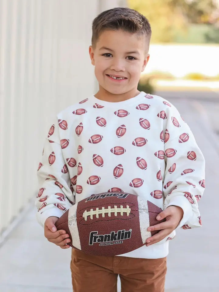 Football Print Crew Sweatshirt