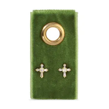 Studs Earrings On Velvet Gift Tag