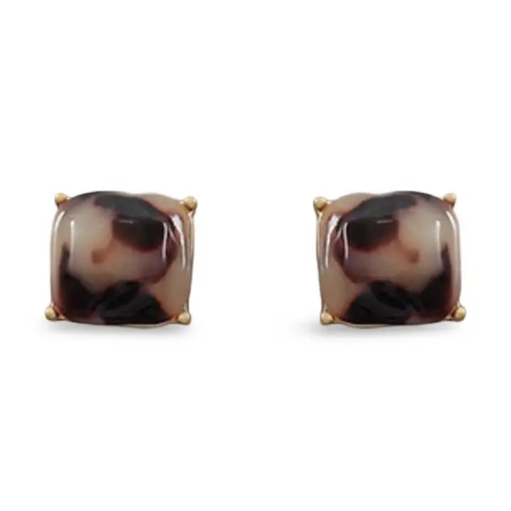 Light Tortoiseshell Stud Earring