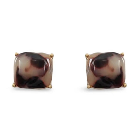 Light Tortoiseshell Stud Earring