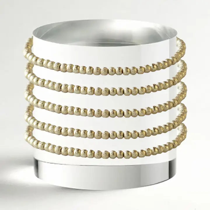 Gold Bead Bracelet 3mm