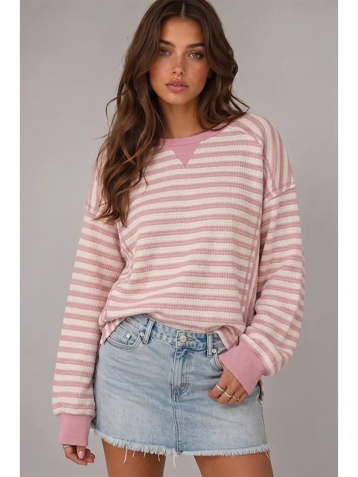 Stripe Waffle Top