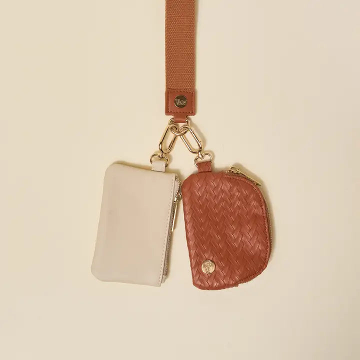 Dynamic Duo Pouch Wristlet–Brown