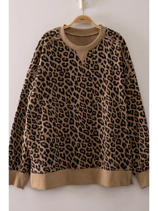 Leopard Crew Neck Sweatshirt
