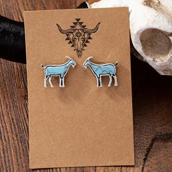Turquoise Animals Stud Earrings