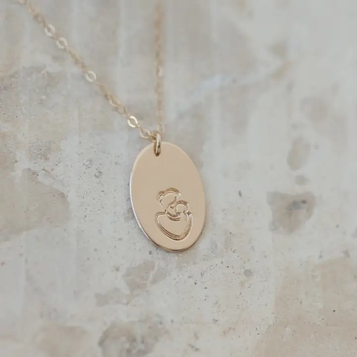 Mother & Child Gold Necklace