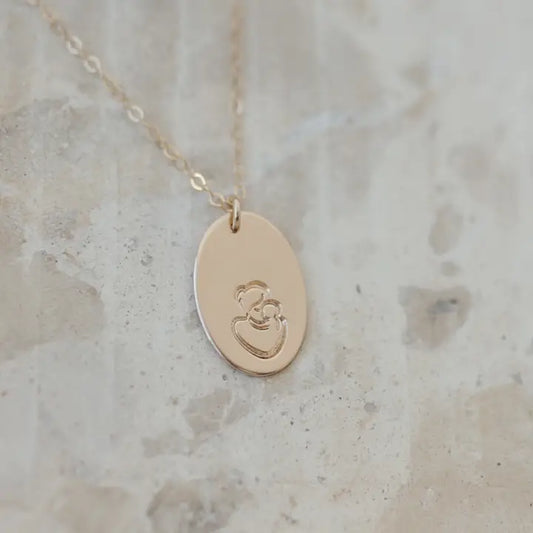 Mother & Child Gold Necklace