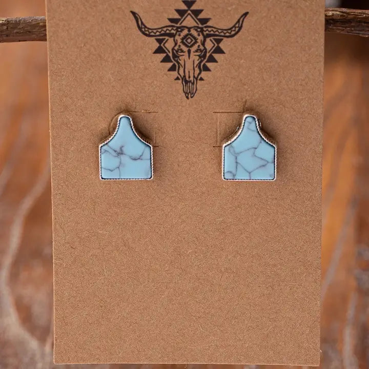 Cow Tax Faux Cowhide Stud Earrings