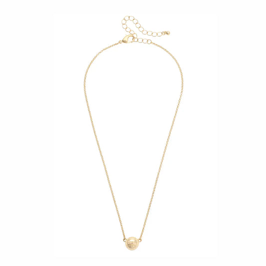 Gold Volleyball Necklace
