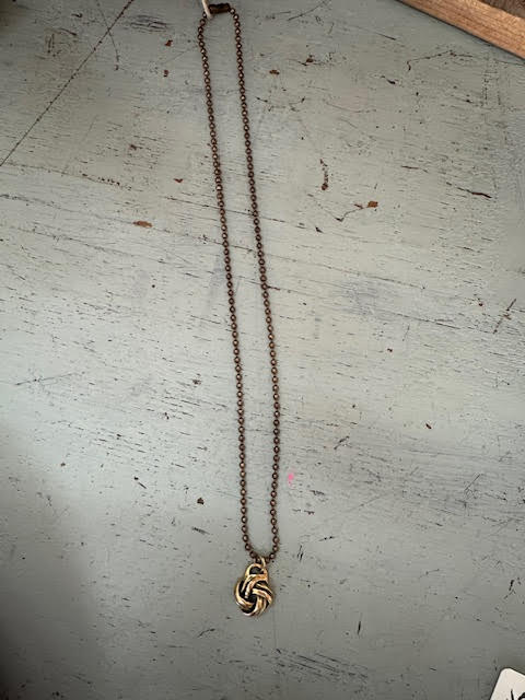 Brass Sailors Knot Necklace