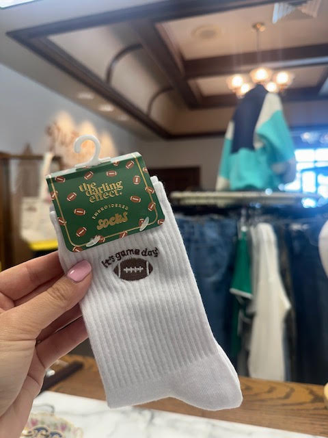 Game Day Embroidered socks